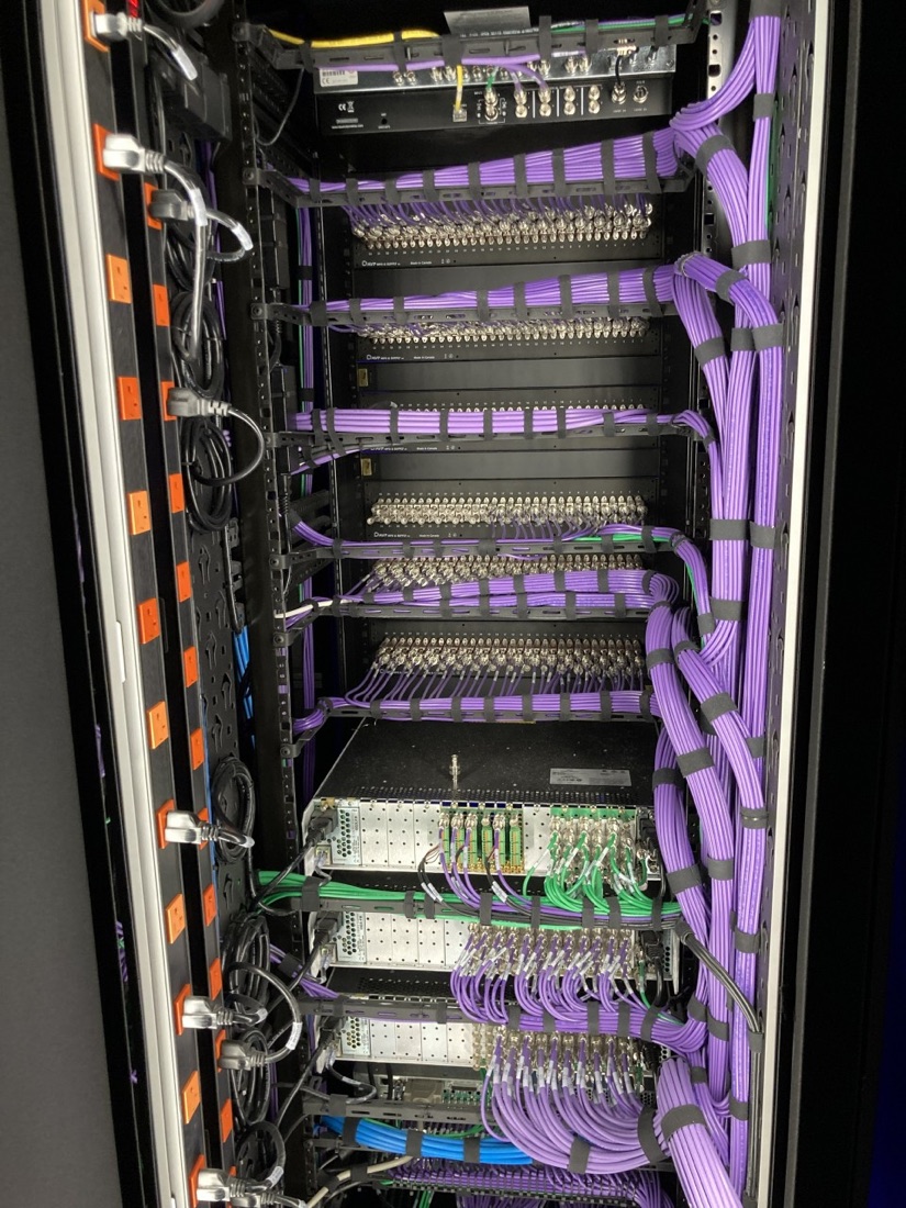 Clean, organized, labelled cabling and hardware after the systems rebuild